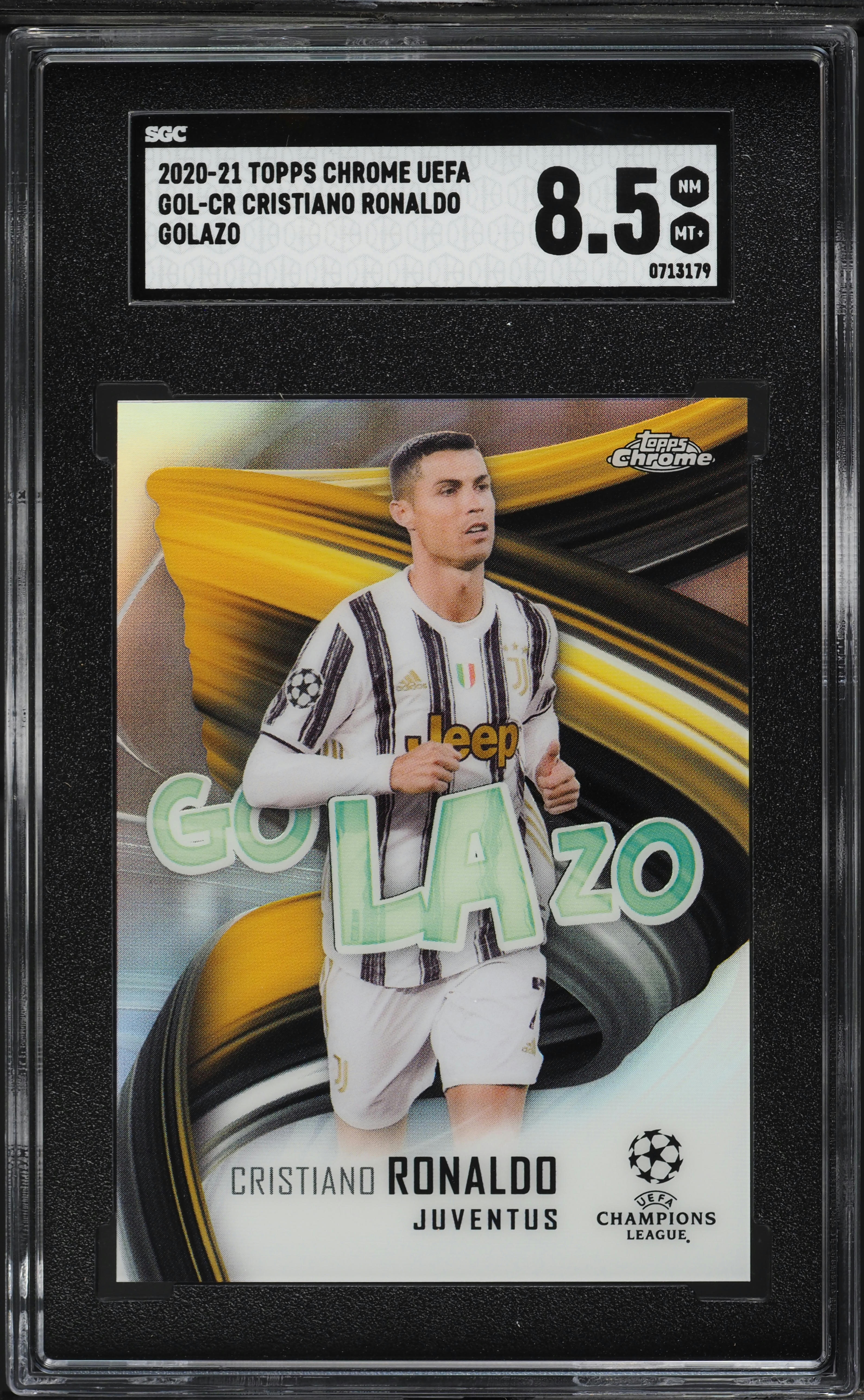 2020 Topps Chrome UEFA Golazo Cristiano Ronaldo #GOL-CR SGC 8.5 NM 