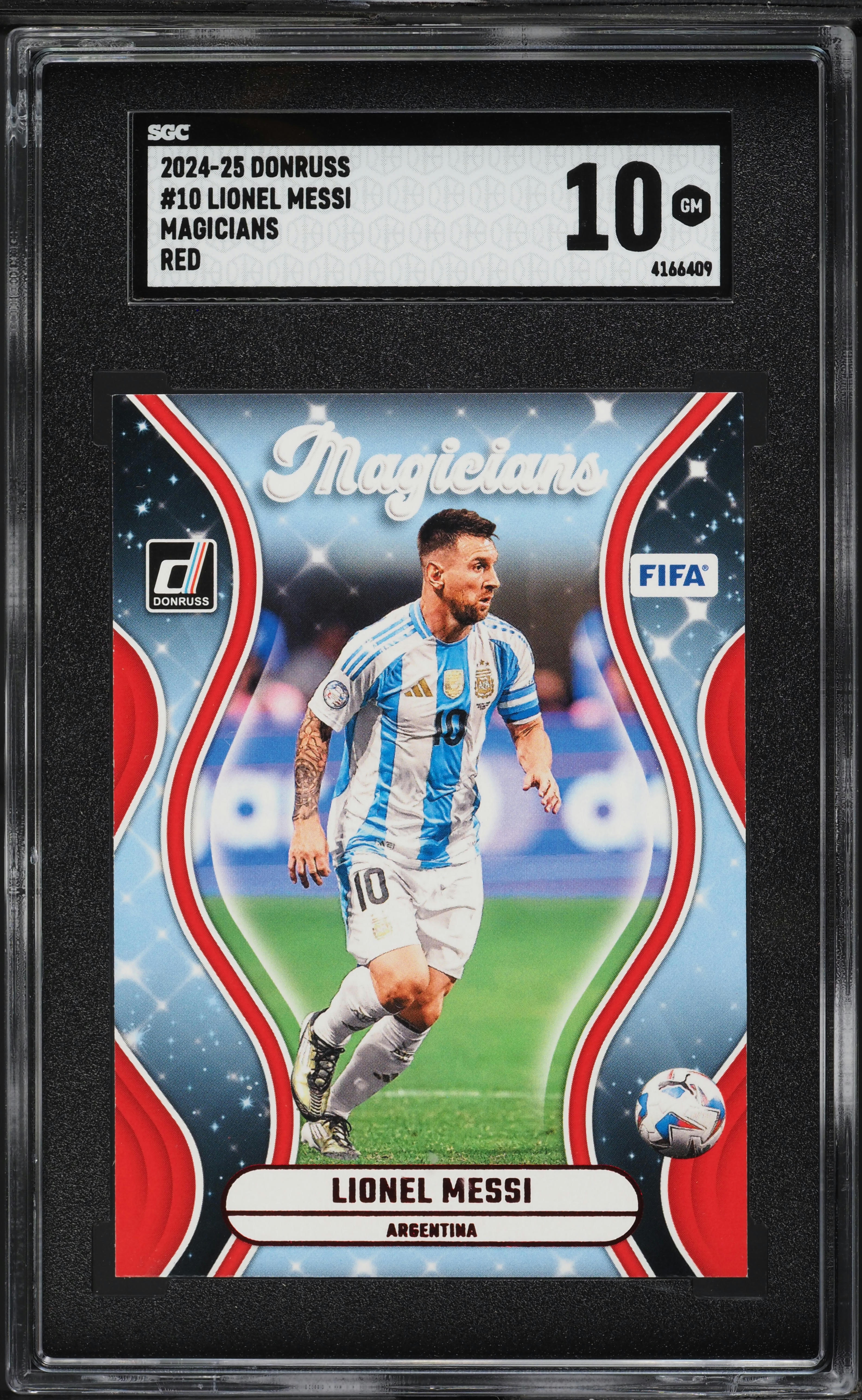 2024 Donruss Magicians Red Lionel Messi #10 SGC 10 GEM MINT on