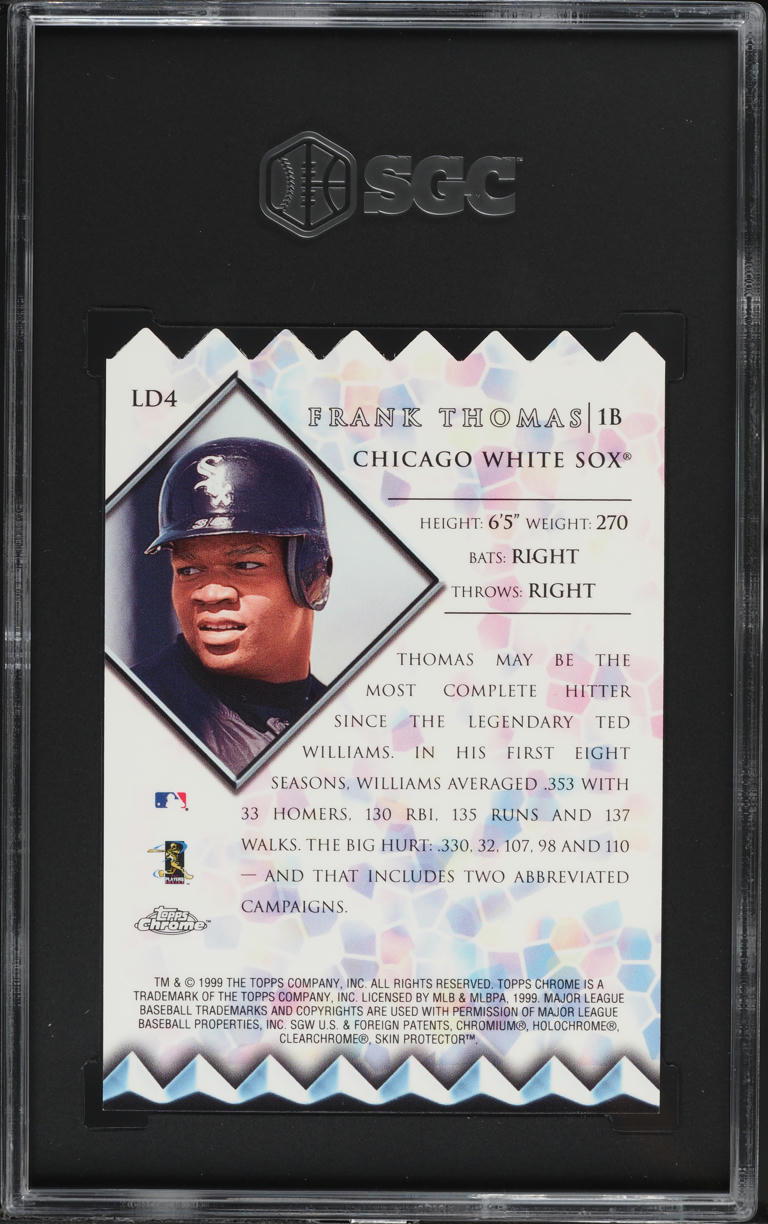 1999 Topps Chrome Lords Of The Diamond Die Cut Frank Thomas #LD4 SGC 8 NM-MT