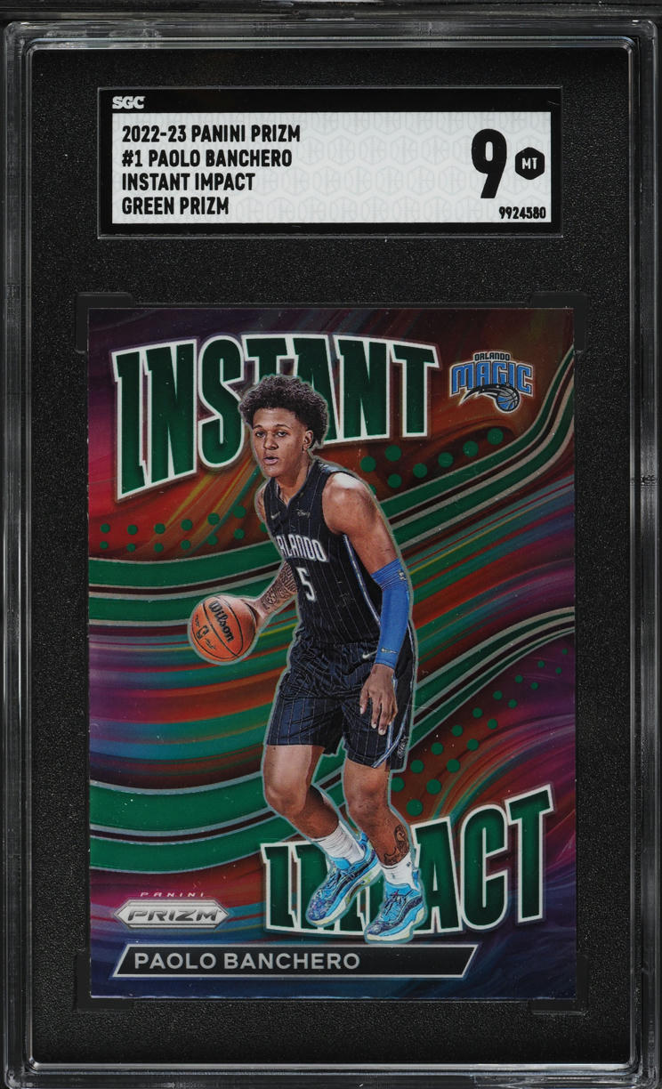 2022 Panini Prizm Instant Impact Green Paolo Banchero ROOKIE #1 SGC 9 MINT