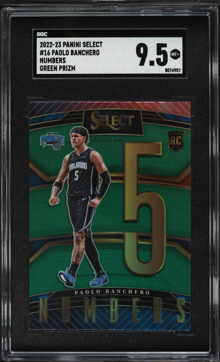 2022 Select Numbers Green Prizm Paolo Banchero ROOKIE #16 SGC 9.5 MINT+