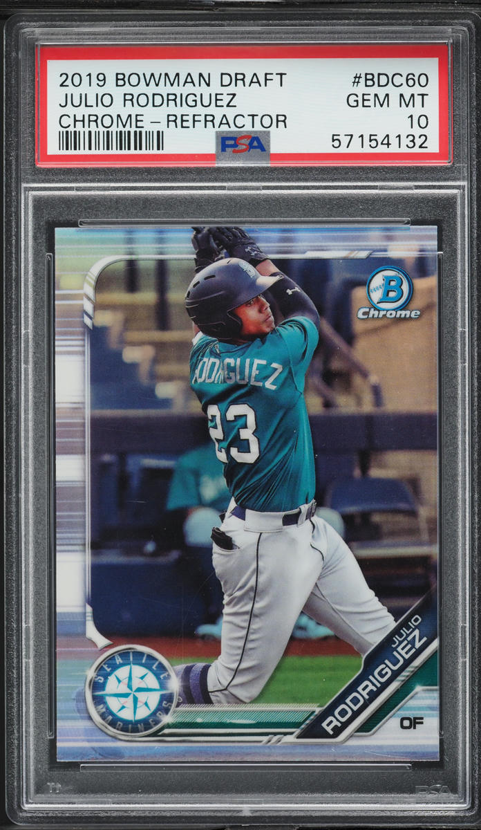 2019 Bowman Chrome Refractor Julio Rodriguez PROSPECT #BDC-60 PSA 10 GEM MINT