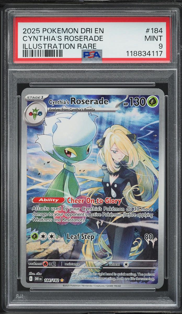 2025 Pokemon SV Destined Rivals IR Cynthia's Roserade #184 PSA 9 MINT