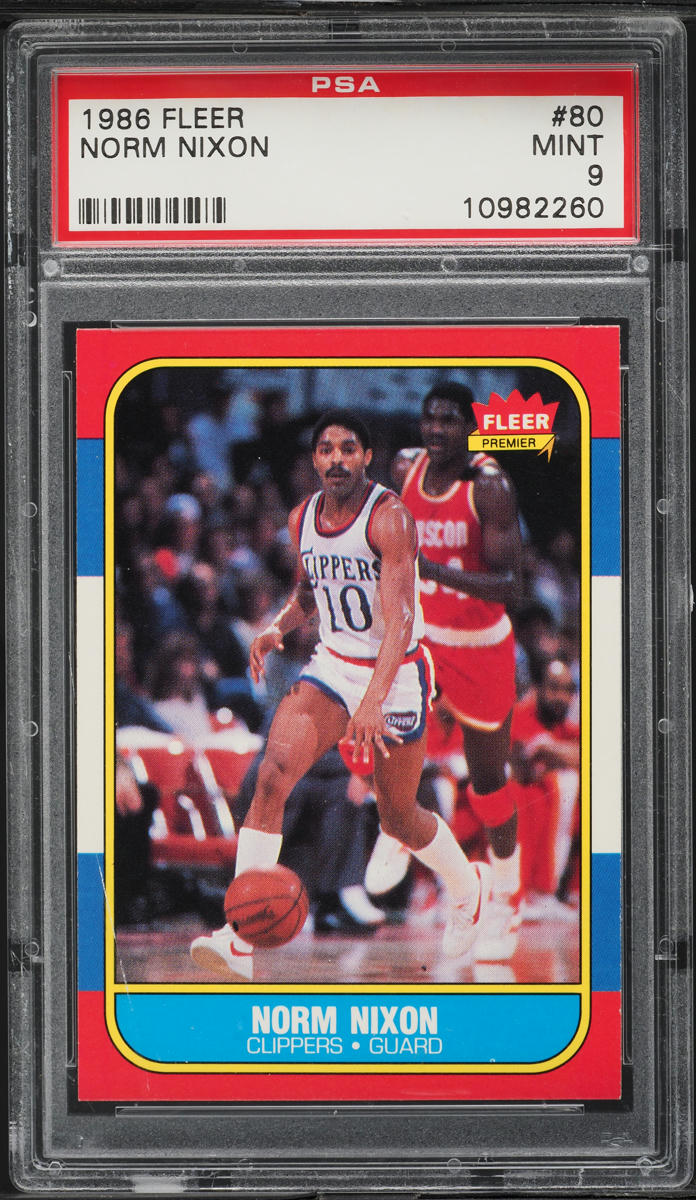1986 Fleer Basketball Norm Nixon #80 PSA 9 MINT