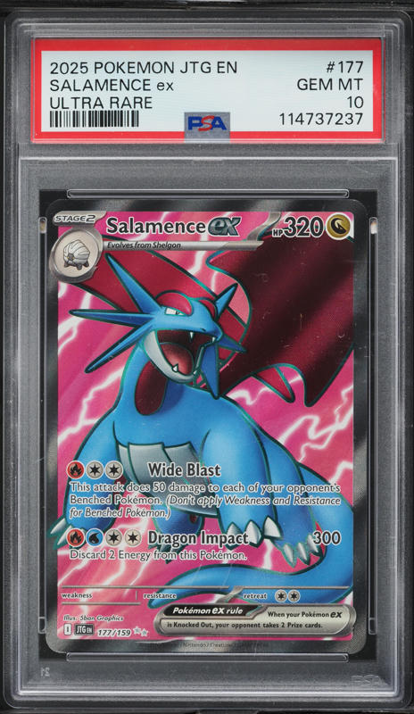2025 Pokemon SV Journey Together Full Art Salamence ex #177 PSA 10