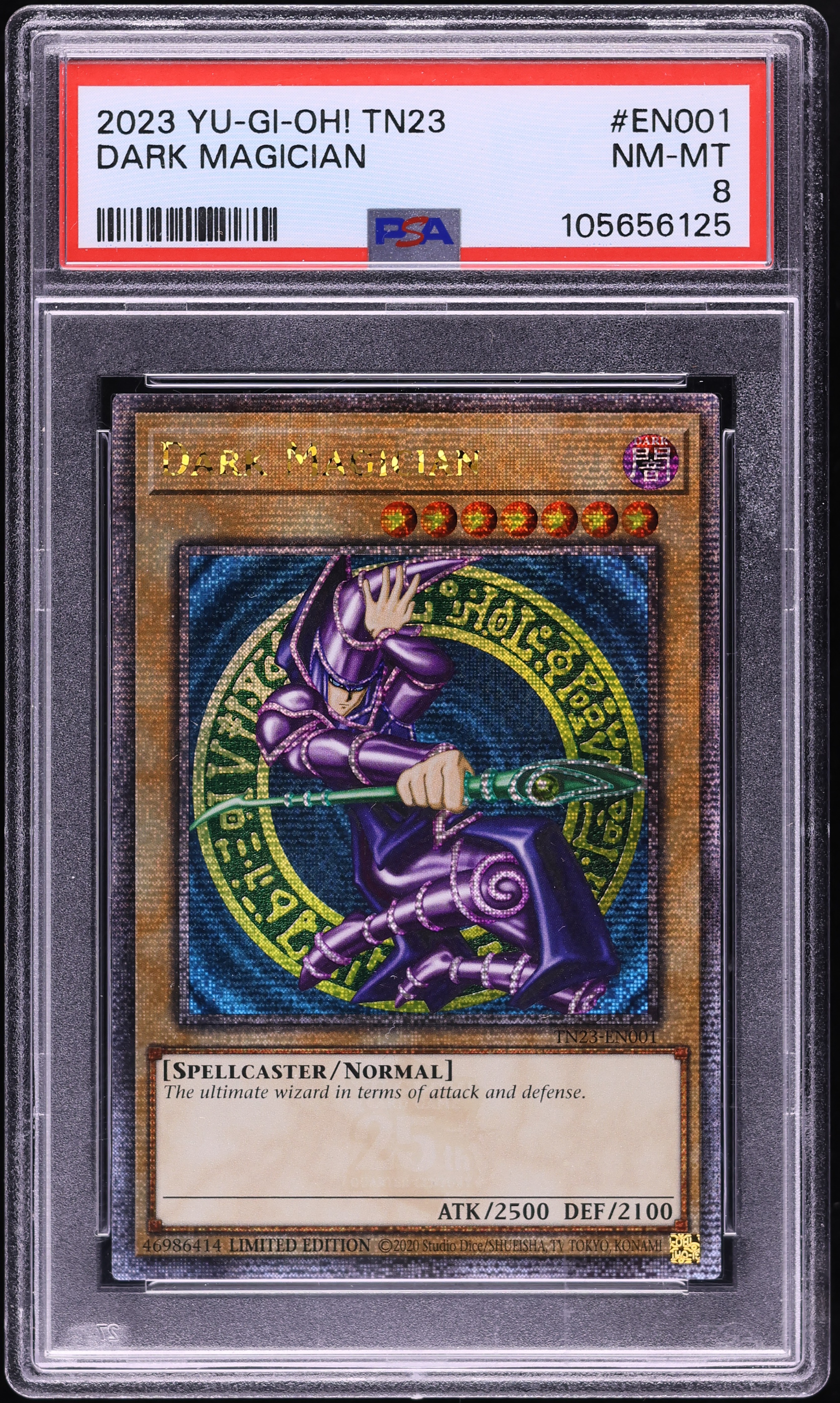 2023 Yu-Gi-Oh! 25th Anniversary Dark Magician #TN23-EN001 PSA 8 NM