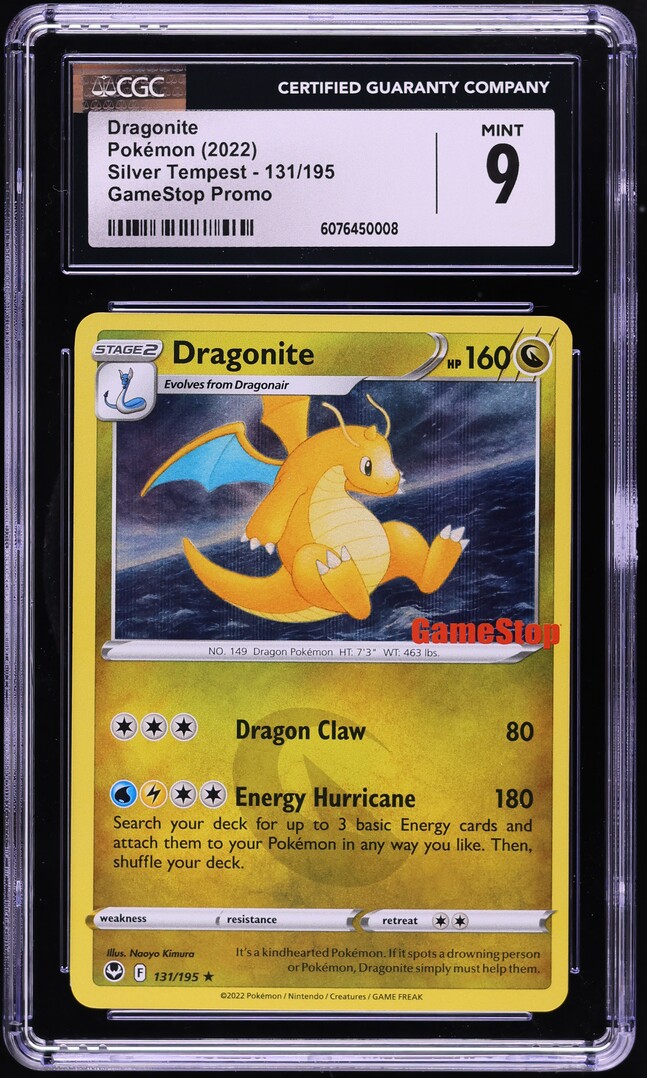dragonite pokemon card gamestop 2022 Pokemon SWSH Silver Tempest GameStop Promo Dragonite #131 CGC 9 MINT  on Fanatics Collect