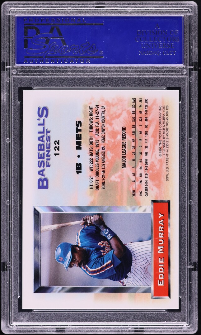 1993 Finest Refractor Eddie Murray #122 PSA 9 MINT