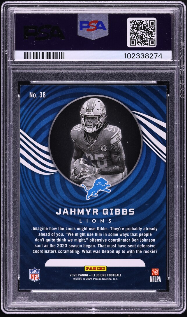 2023 Panini Illusions Retail Jahmyr Gibbs ROOKIE #38 PSA 9 MINT