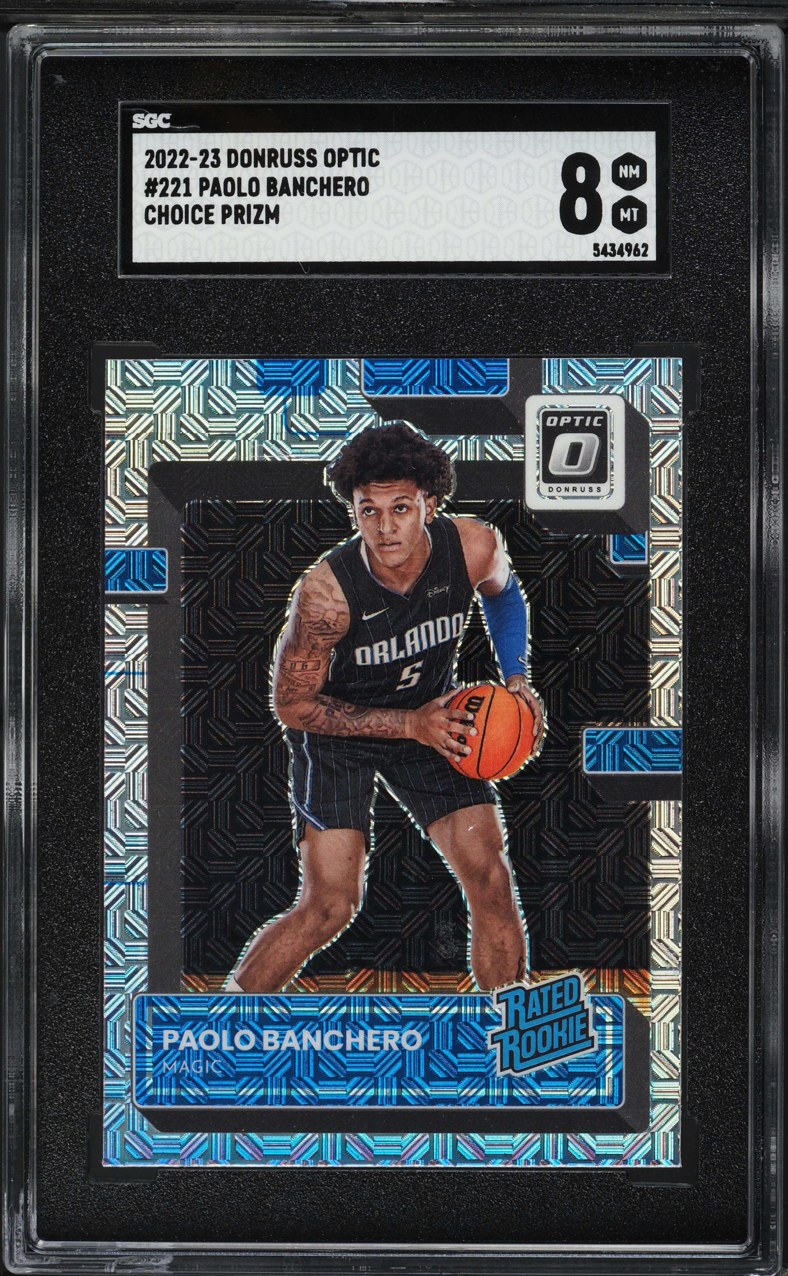 2022 Donruss Optic Choice Prizm Paolo Banchero ROOKIE #221 SGC 8