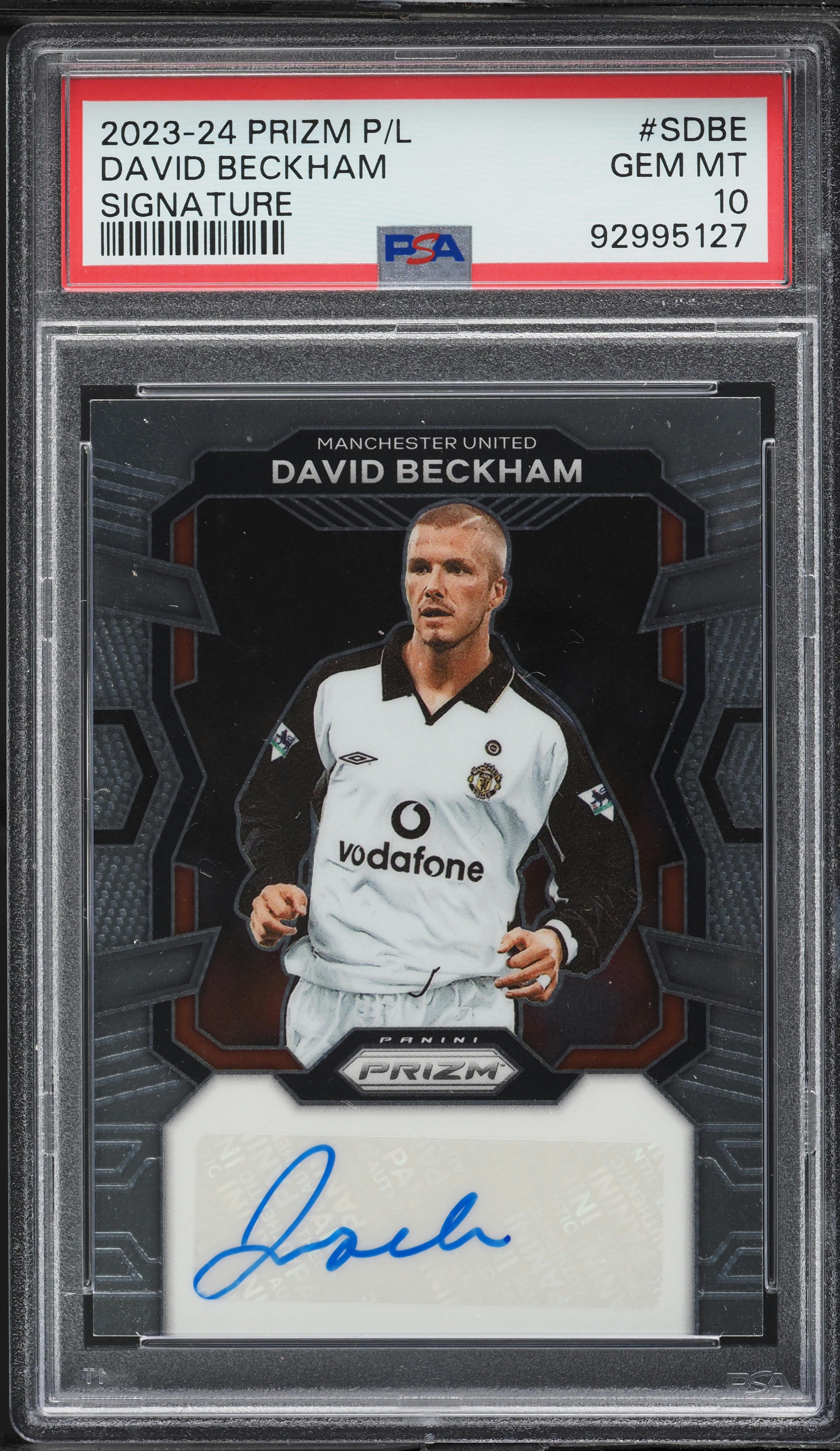 2023 Panini Prizm Premier League David Beckham AUTO #SDBE PSA 10