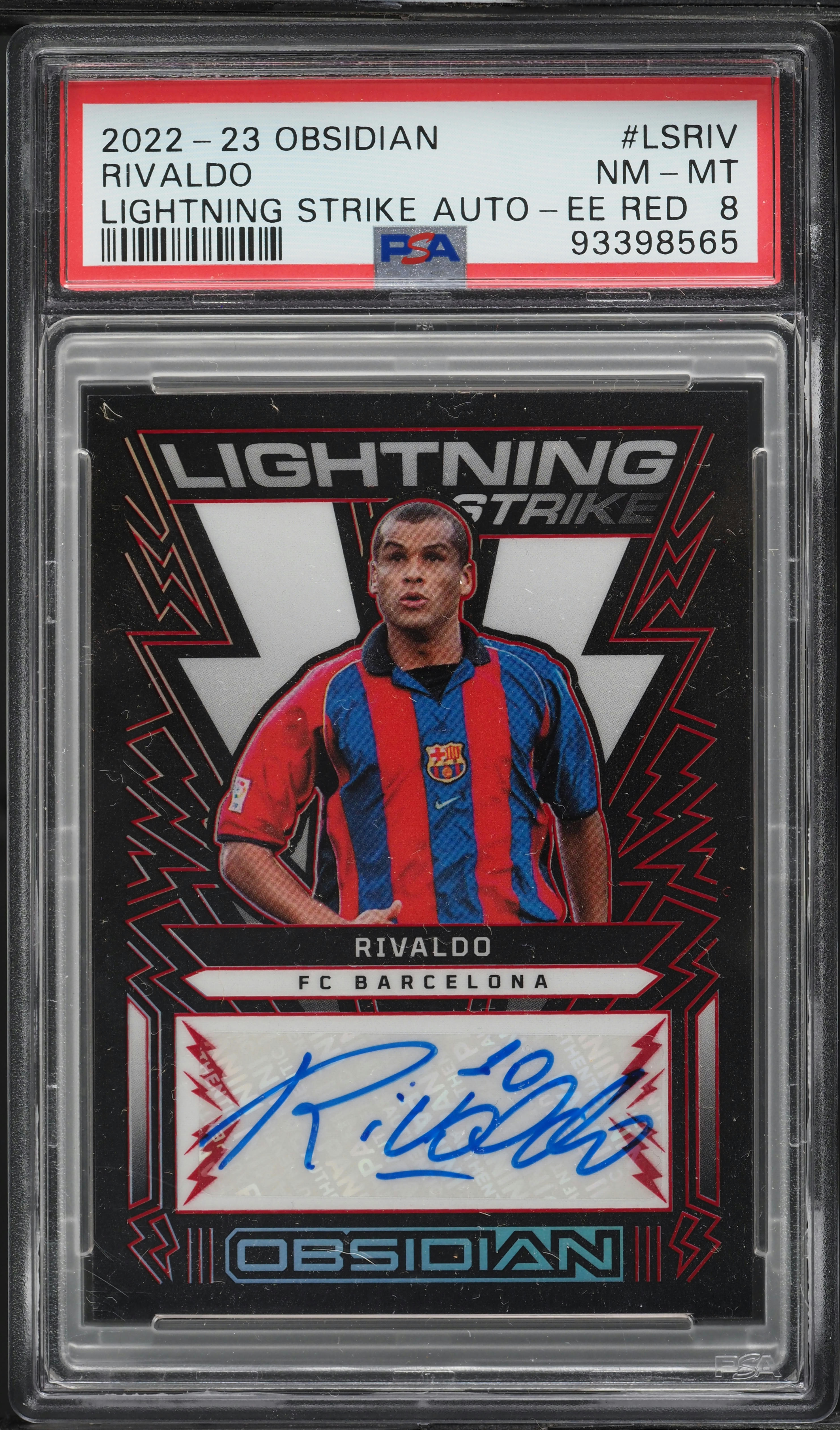 2022 Panini Obsidian Lightning Strike Red Rivaldo AUTO /15 #LSRIV