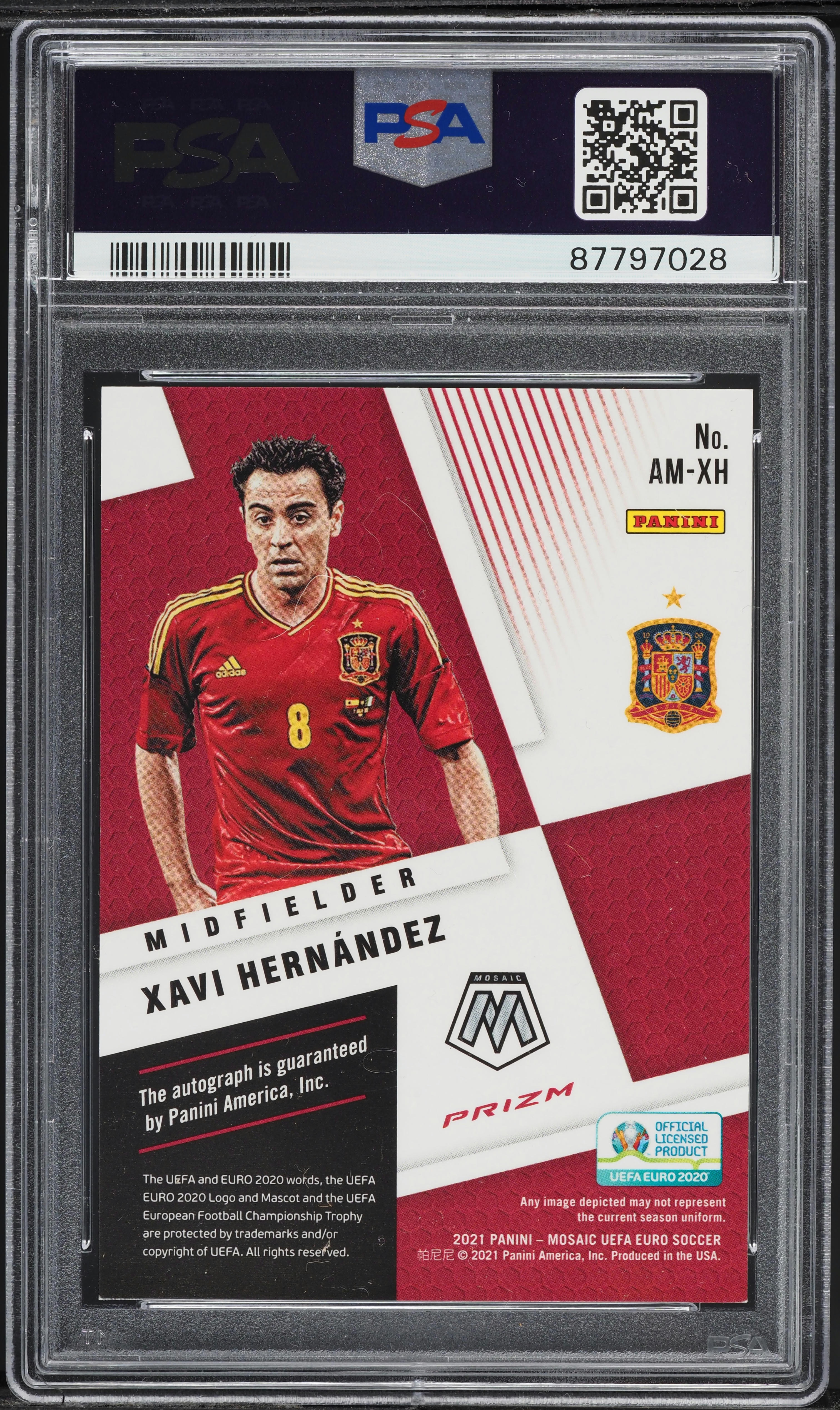 2020 Panini Mosaic UEFA Euro Xavi Hernandez AUTO #XH PSA 9 MINT on