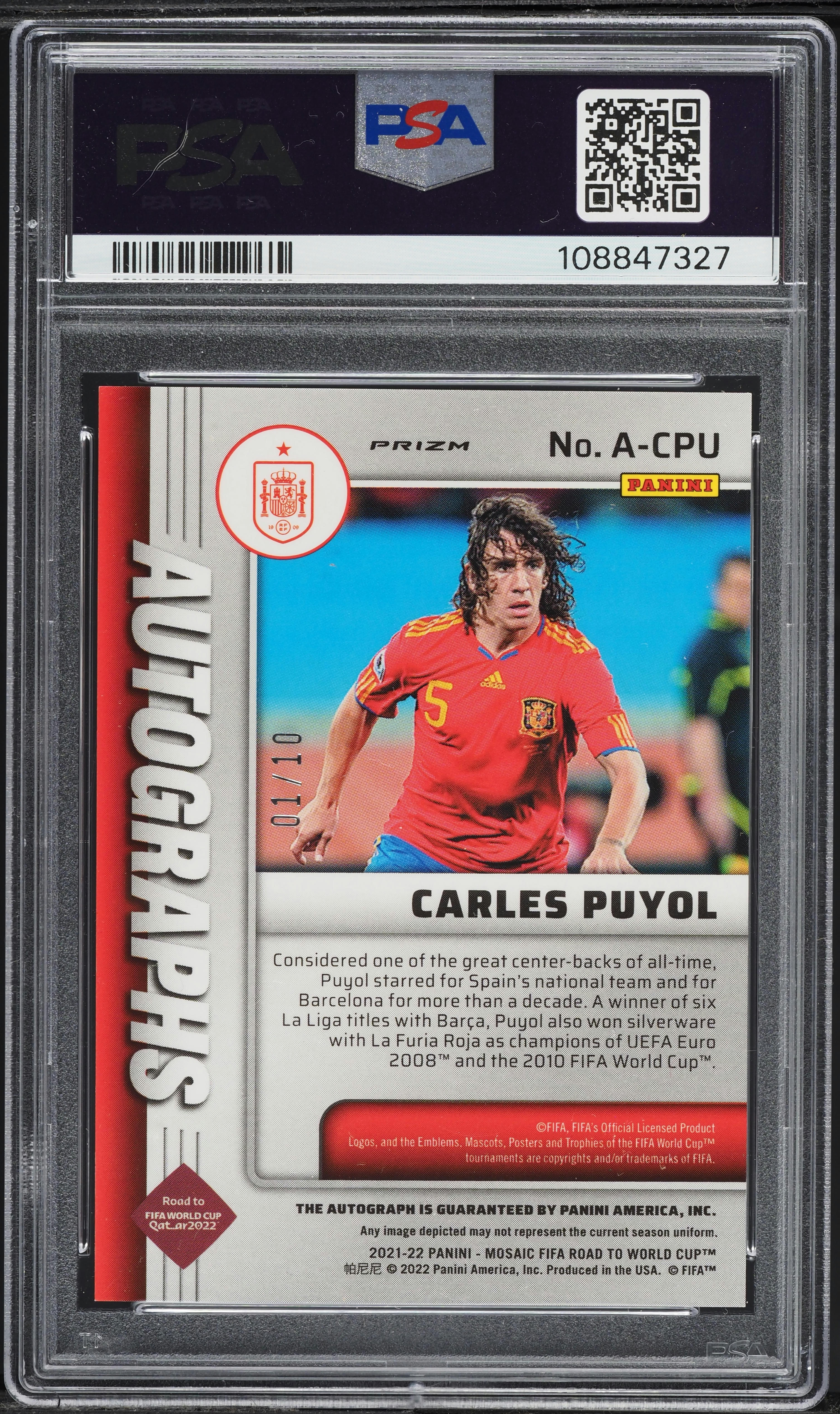 2021 Panini Mosaic FIFA World Cup Pink Fluorescent Carles Puyol