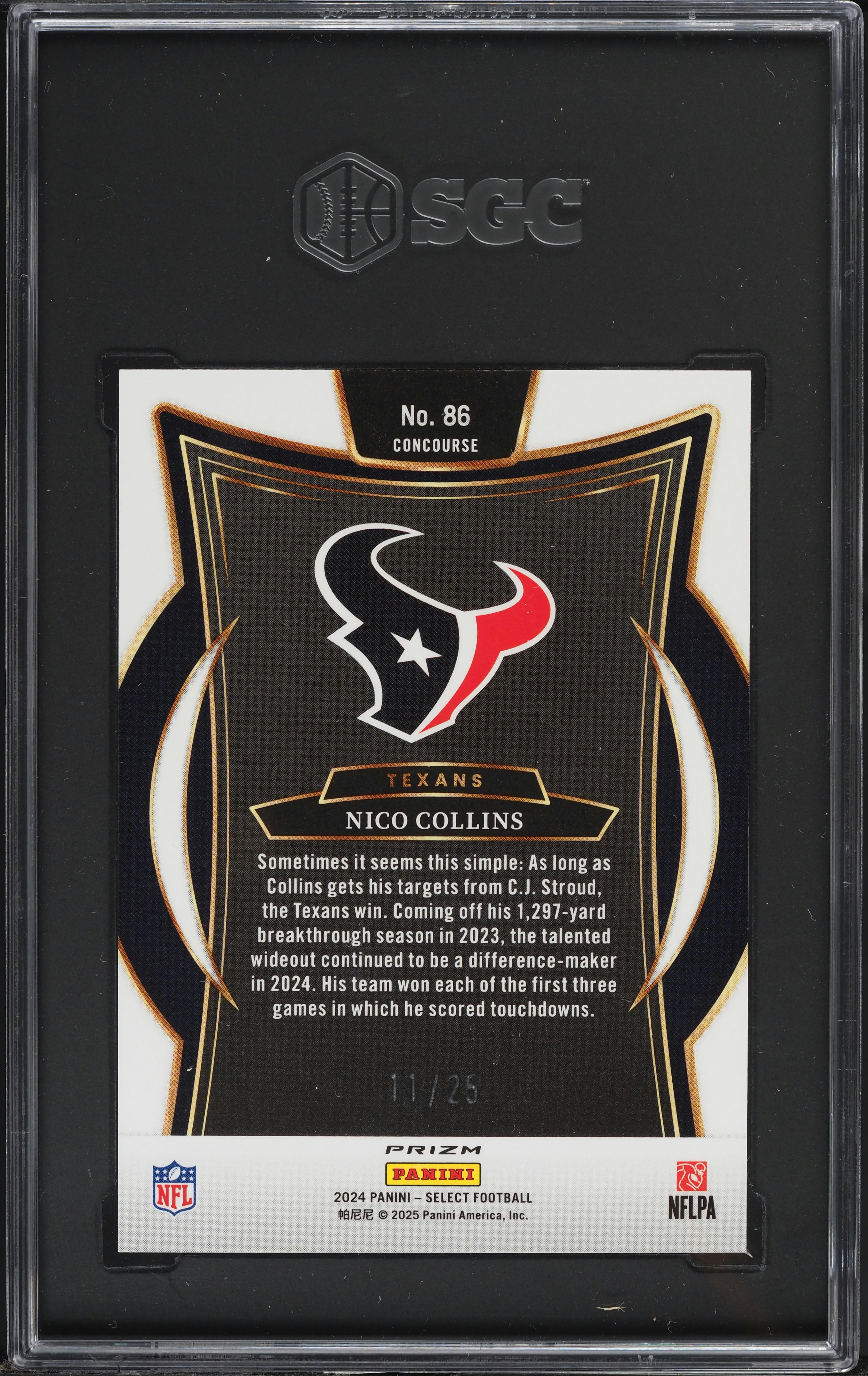 2024 Select Concourse Tie-Dye Shock Prizm Nico Collins /25 #86 SGC