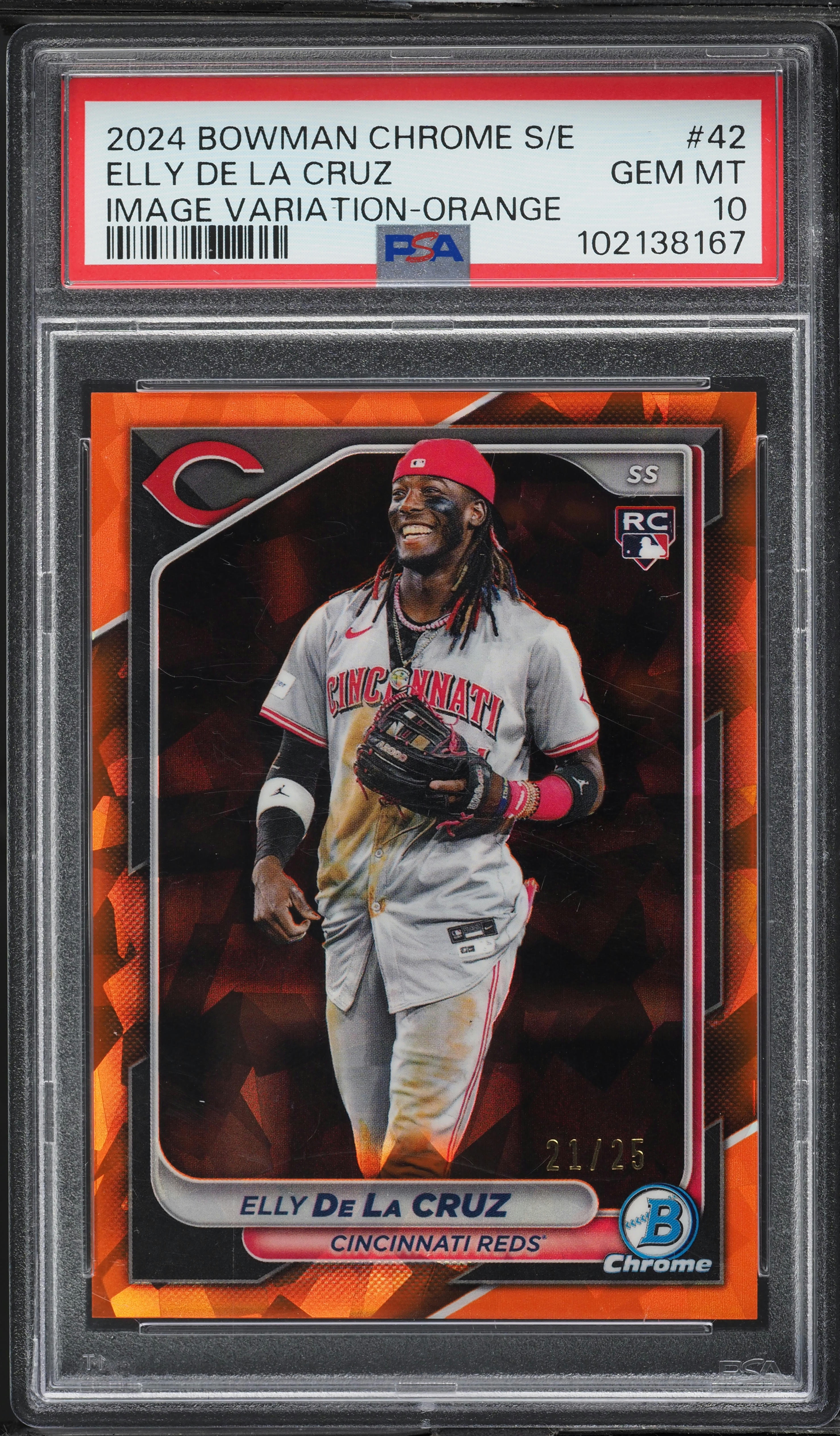 2024 Bowman Chrome Sapphire Image Variation Orange Elly De La Cruz 