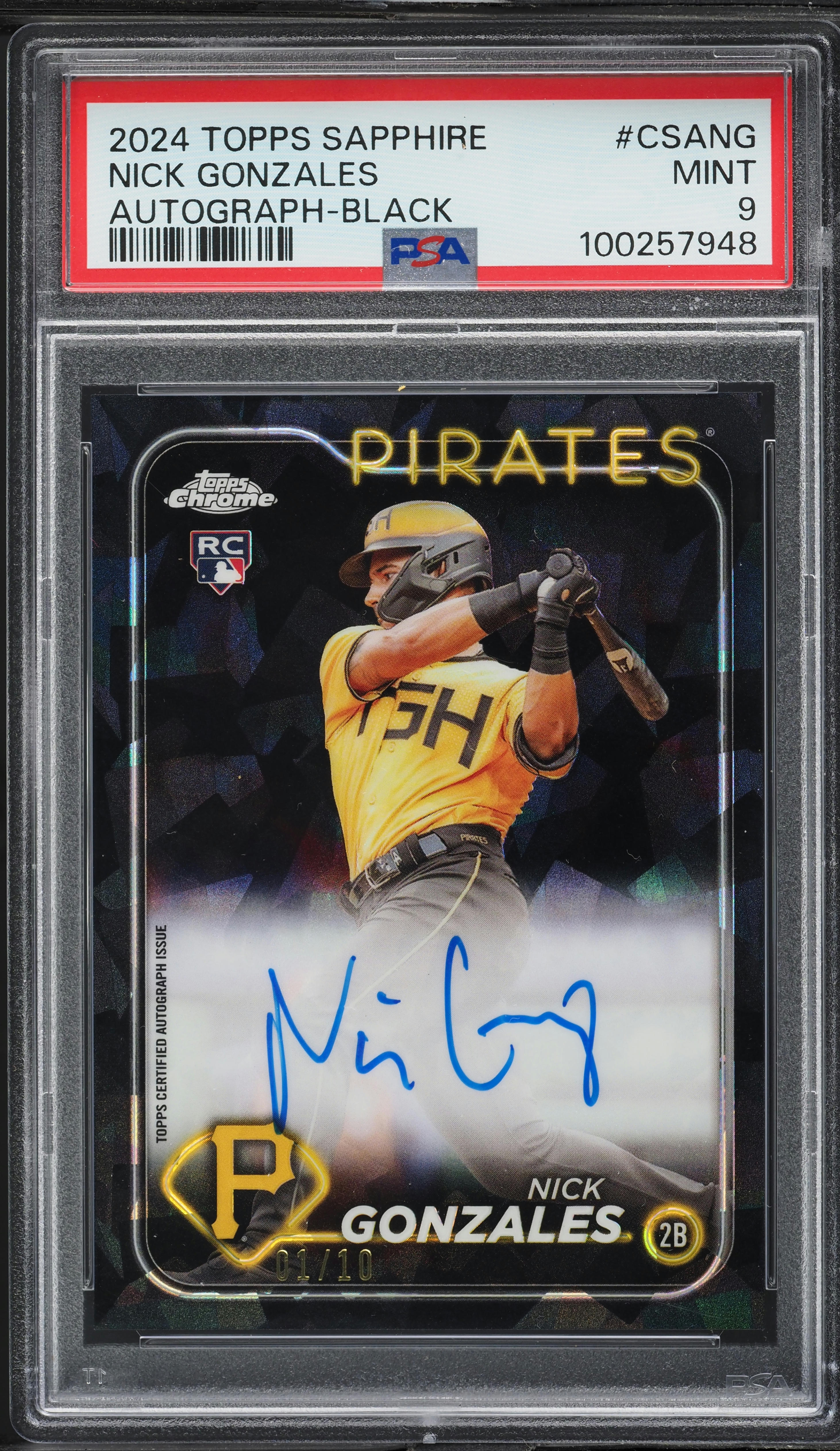 2024 Topps Chrome Sapphire Black Nick Gonzales ROOKIE AUTO 1/10