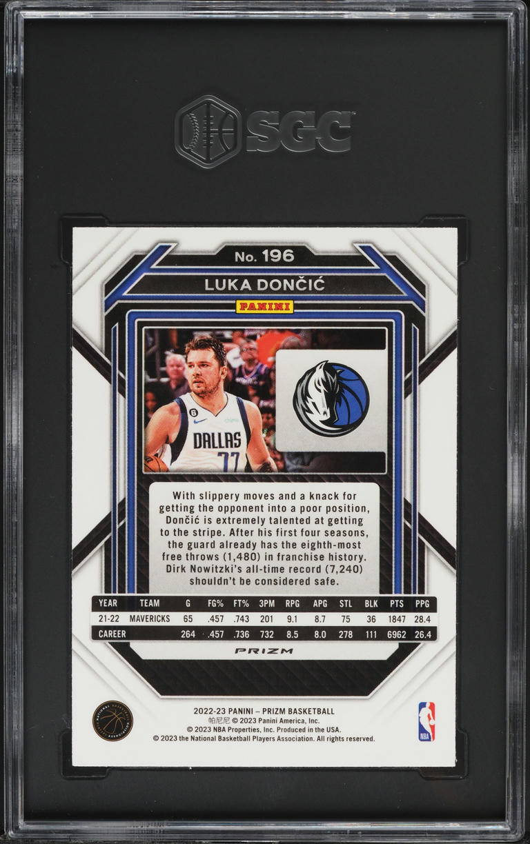 2022 Panini Prizm Ice Luka Doncic #196 SGC 9.5 MINT+