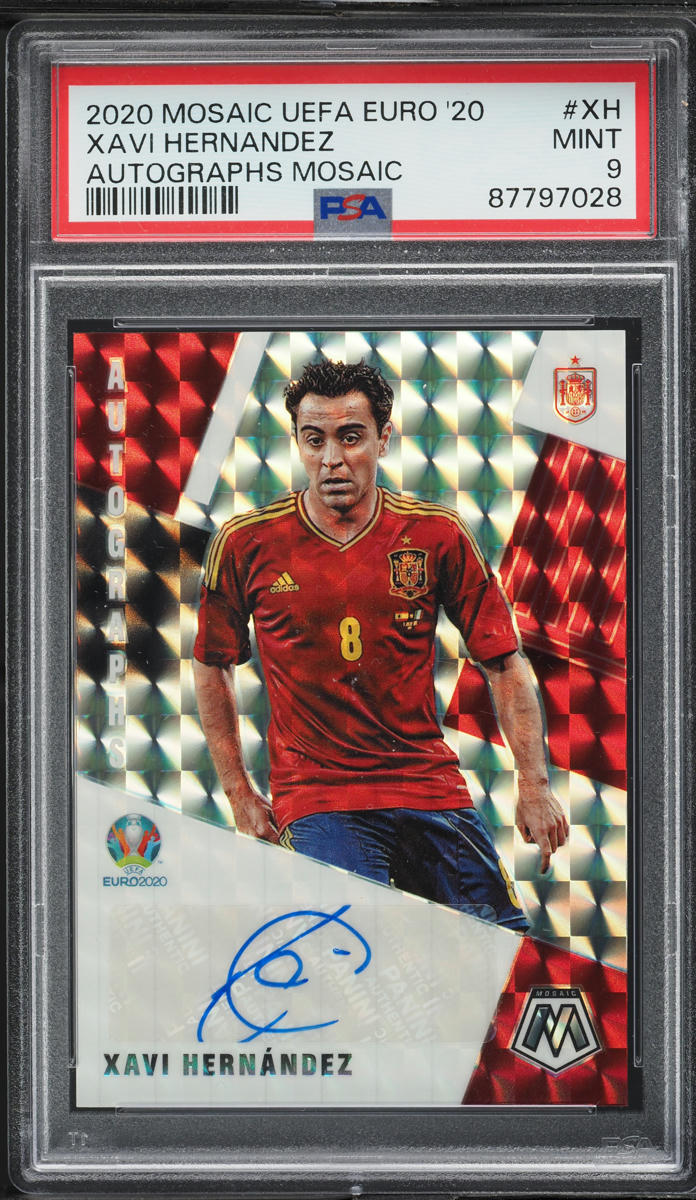2020 Panini Mosaic UEFA Euro Xavi Hernandez AUTO #XH PSA 9 MINT on