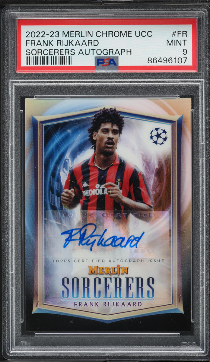 2022 Topps Chrome Merlin UEFA Sorcerers Frank Rijkaard AUTO #SA-FR PSA 9 MINT