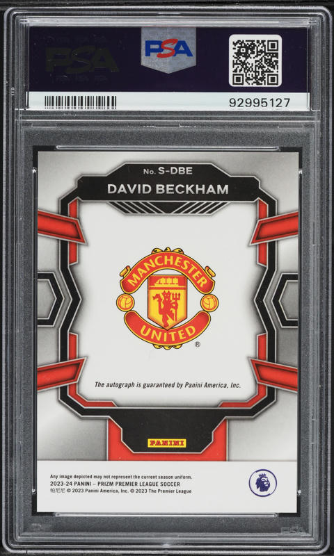 2023 Panini Prizm Premier League David Beckham AUTO #SDBE PSA 10