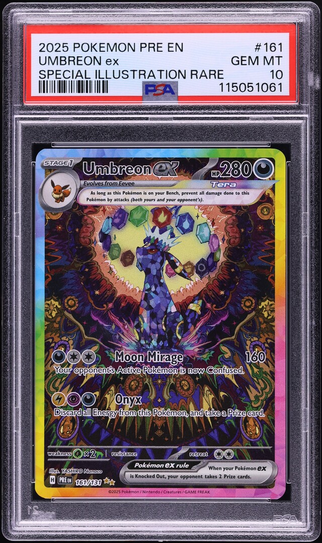 2025 Pokemon SV Prismatic Evolutions SIR Umbreon ex #161 PSA 10 GEM MINT