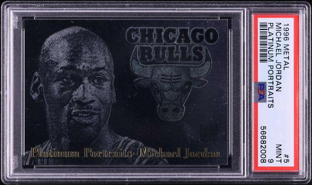 1996 Metal Platinum Portraits Michael Jordan #5 PSA 9 MINT