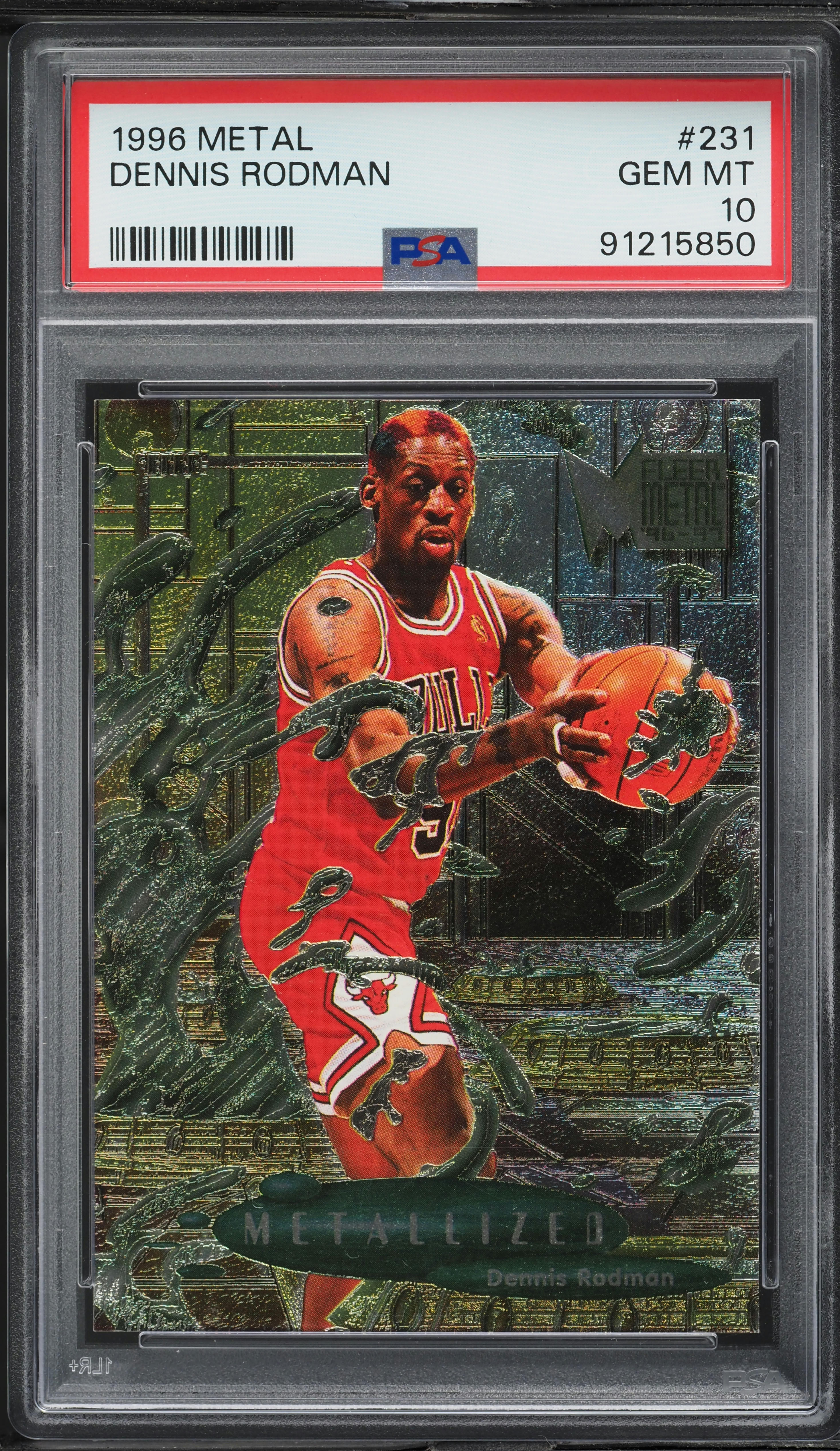 1996 Metal Basketball Dennis Rodman #231 PSA 10 GEM MINT on