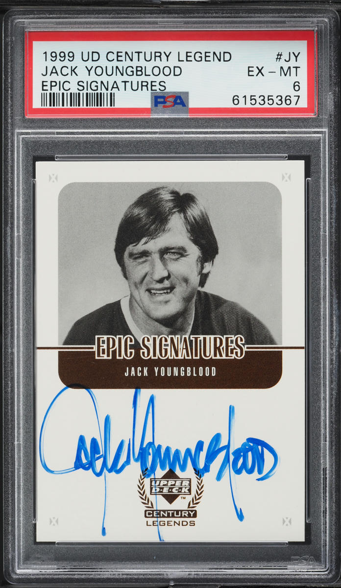 1999 Upper Deck Century Legends Epic Signatures Jack Youngblood AUTO #JY PSA 6