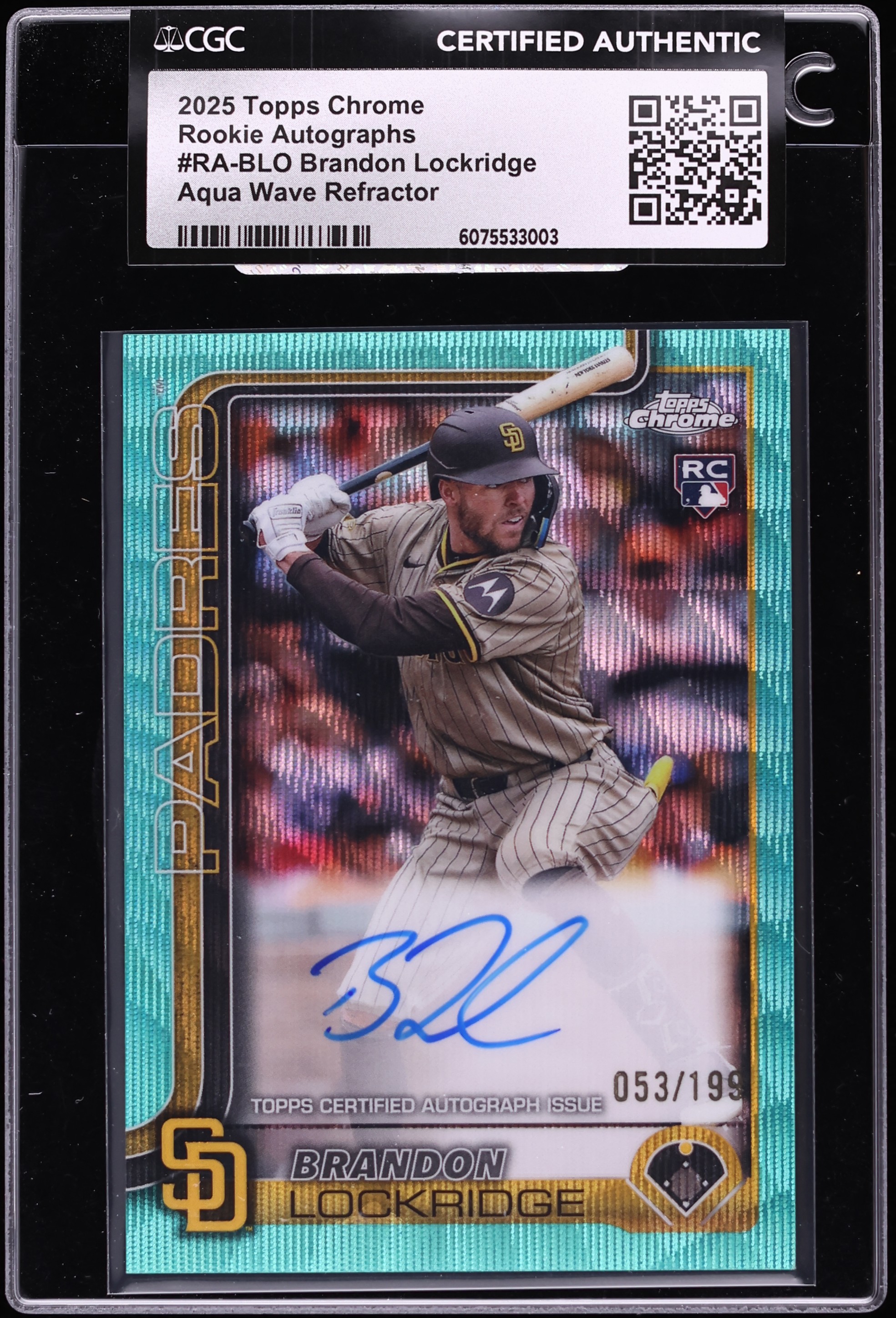 2025 Topps Chrome Aqua Wave Refractor Brandon Lockridge ROOKIE
