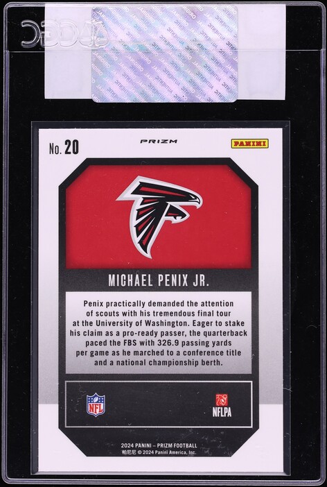2024 Panini Prizm Emergent Green Michael Penix Jr. ROOKIE #20 CGC AUTH