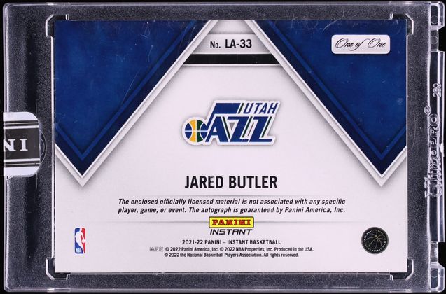 2021 Panini Instant 75th Jared Butler ROOKIE NBA LOGOMAN PATCH AUTO 1/1 #LA-33