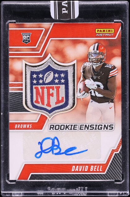 2022 Panini Instant Ensigns David Bell ROOKIE NFL SHIELD PATCH AUTO 1/1 #RE-29