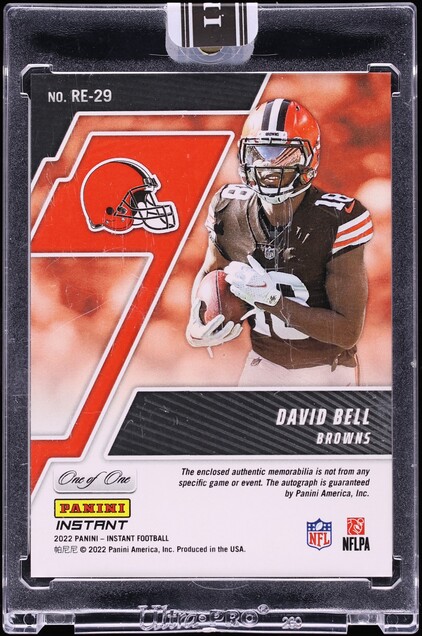2022 Panini Instant Ensigns David Bell ROOKIE NFL SHIELD PATCH AUTO 1/1 #RE-29