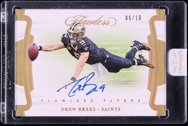 2020 Panini Flawless Flyers Gold Drew Brees AUTO /10 #FF-DBR