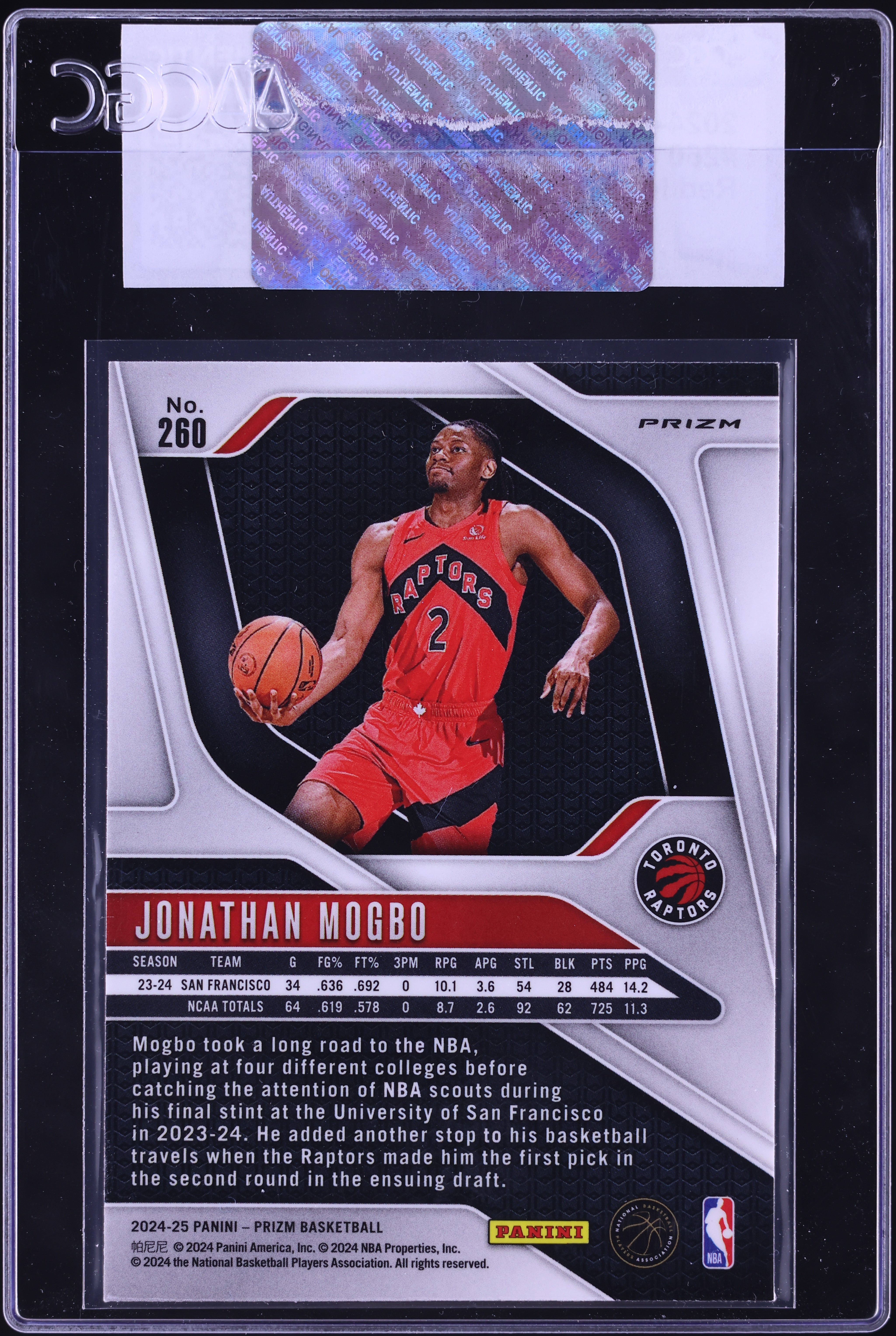 2024 Panini Prizm Red Ice Jonathan Mogbo ROOKIE #260 CGC AUTH on