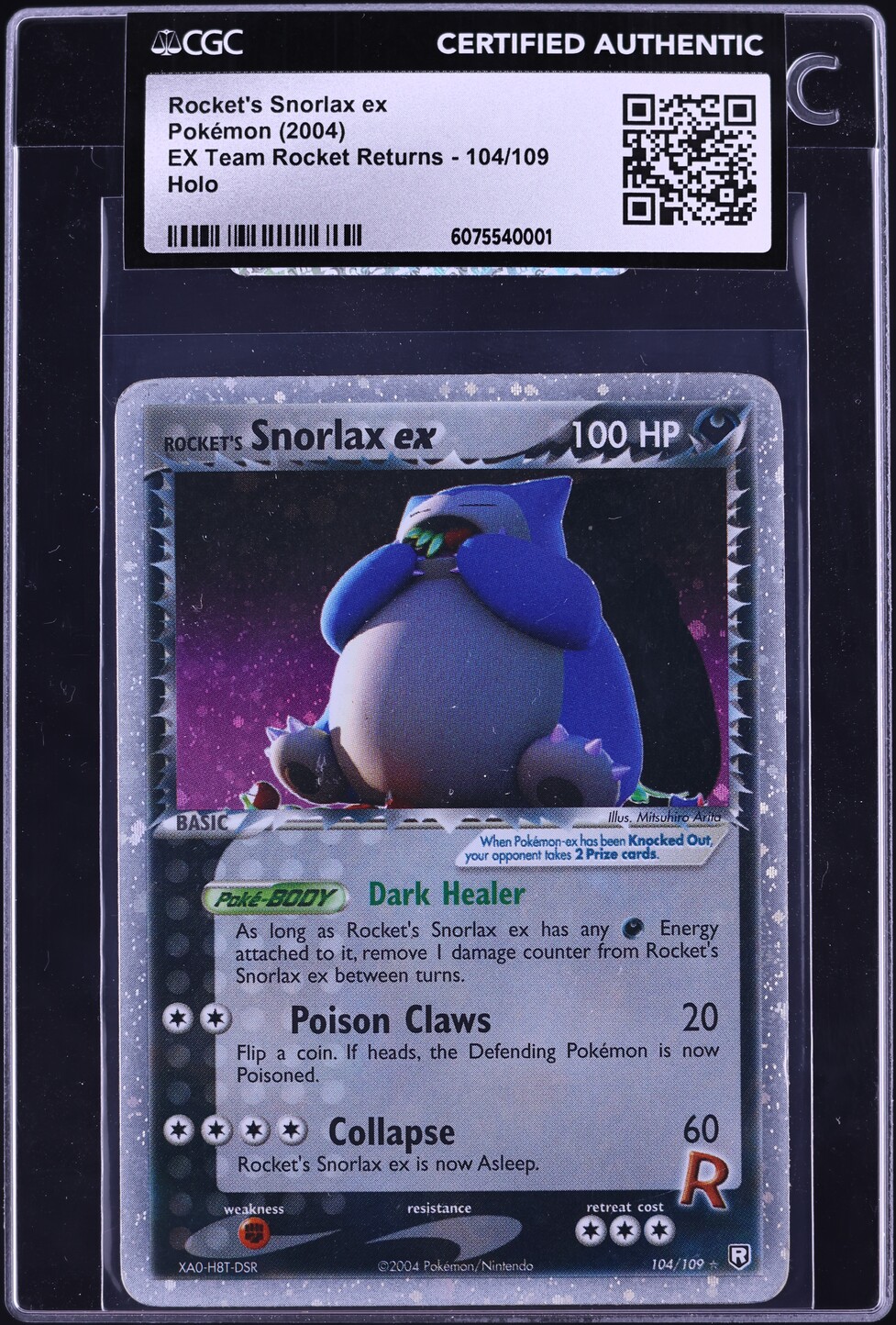 2004 Pokemon EX Team Rocket Returns Holo Rocket's Snorlax ex #104 CGC AUTH on Fanatics Collect 2004 Pokemon EX Team Rocket Returns Holo Rocket's Snorlax ex #104 CGC AUTH on Fanatics Collect