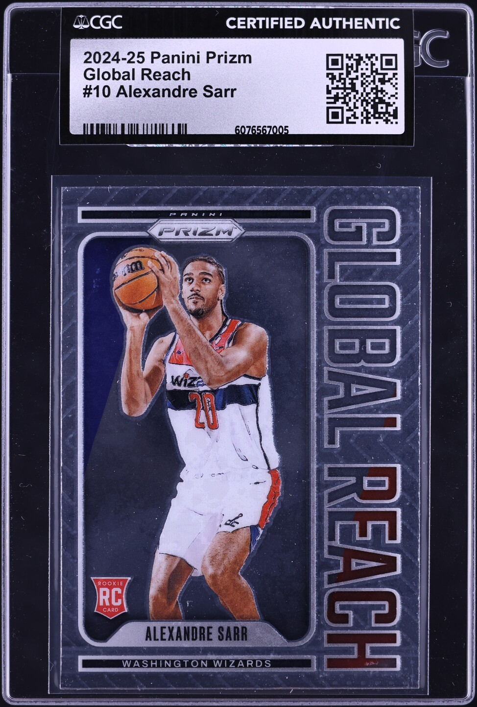 2024 Panini Prizm Global Reach Alexandre Sarr ROOKIE #10 CGC AUTH