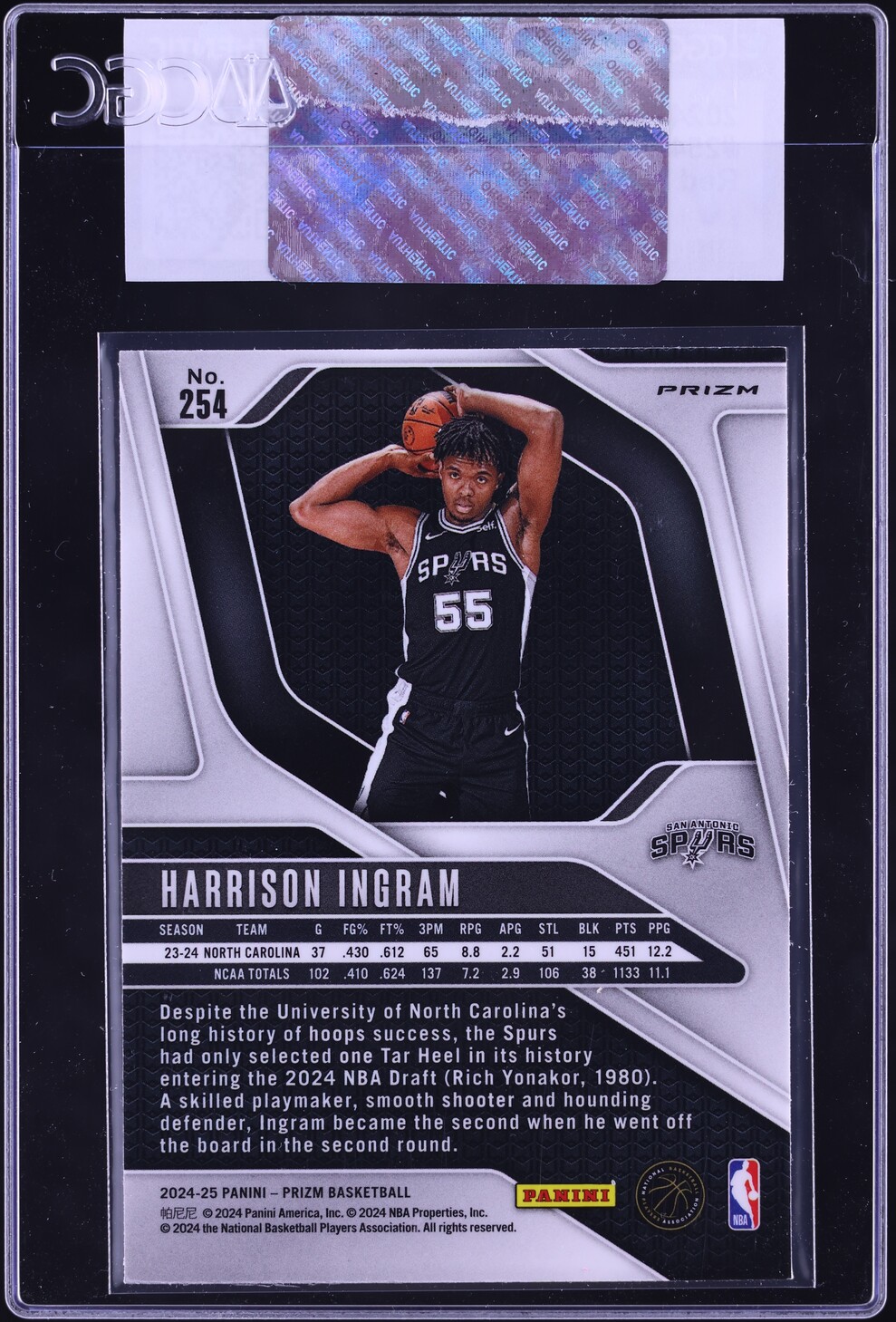 2024 Panini Prizm Red Ice Harrison Ingram ROOKIE #254 CGC AUTH on