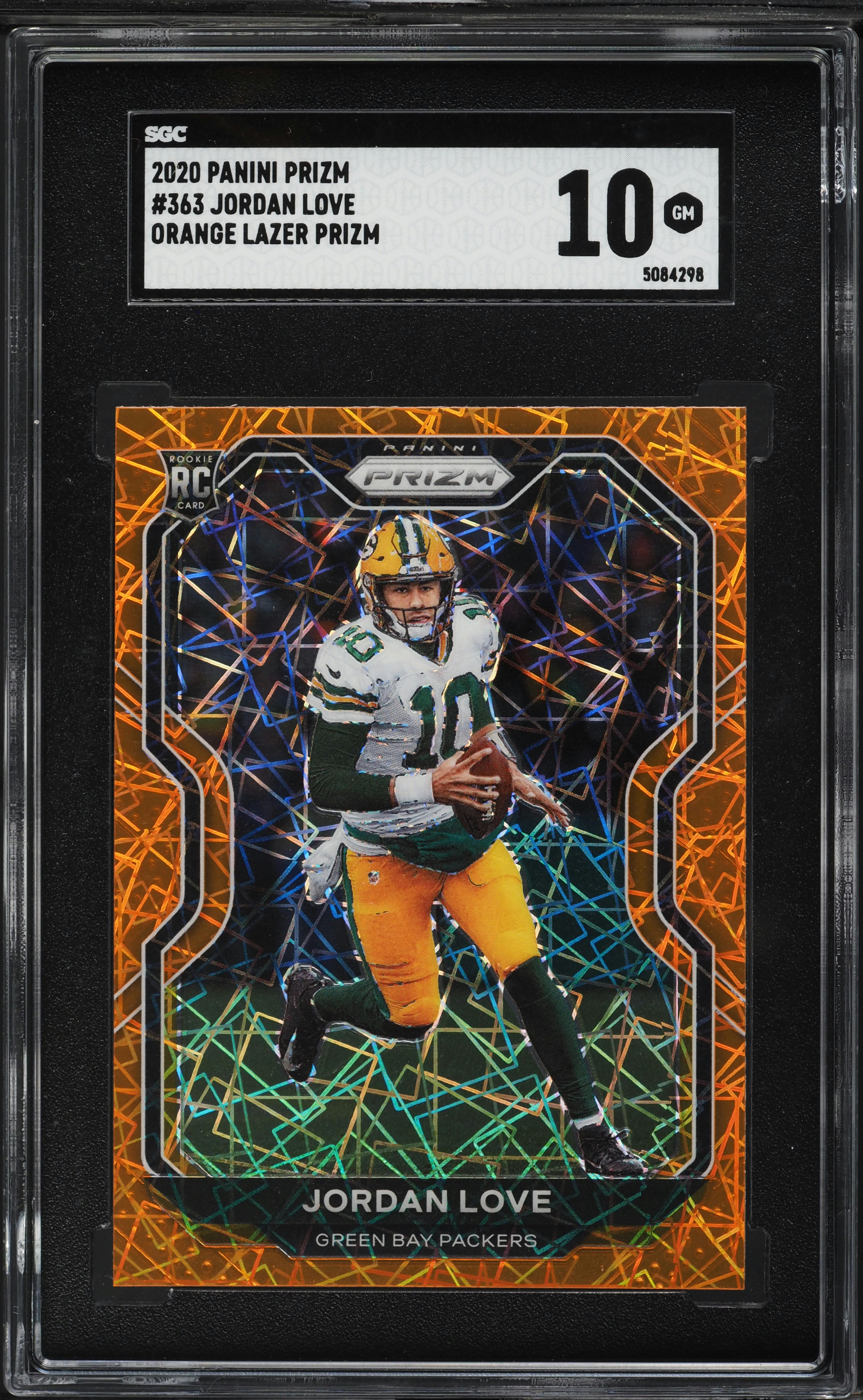 2020 Panini Prizm Orange Lazer Jordan Love ROOKIE #363 SGC 10 GEM