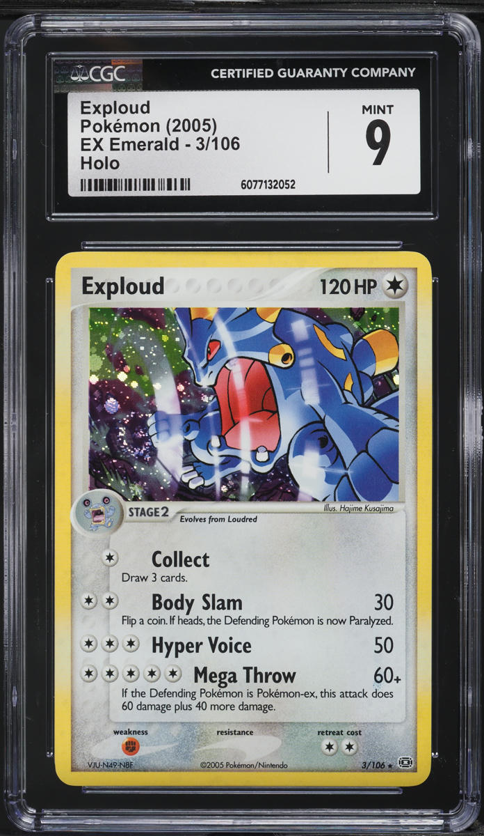 2005 Pokemon Ex Emerald Holo Exploud #3 CGC 9 MINT