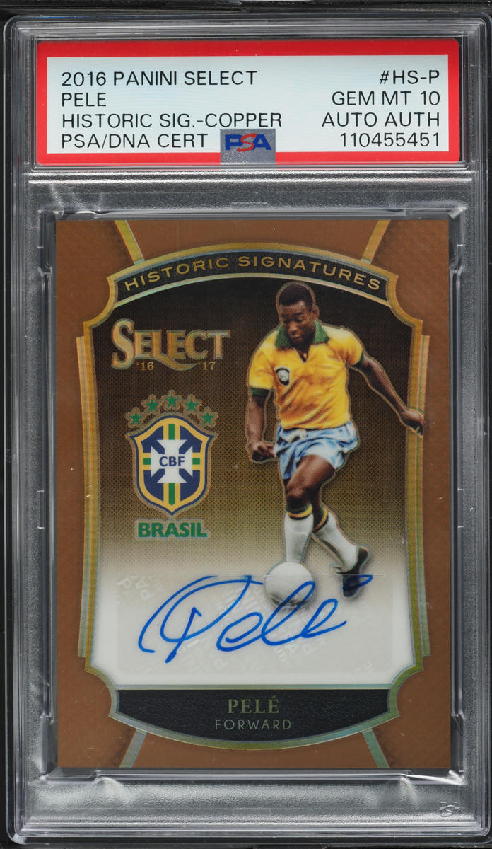 Pelé サイン入り リオ2016 記念 2016 Select Historic Signatures Copper Pele AUTO /15 #HS-P PSA 10