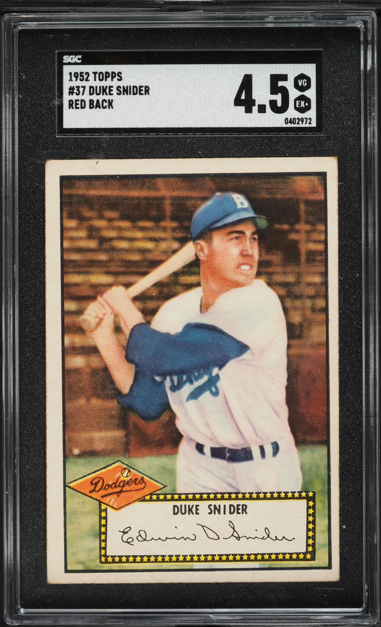 1952 Topps Duke Snider RED BACK #37 SGC 4.5 VGEX+