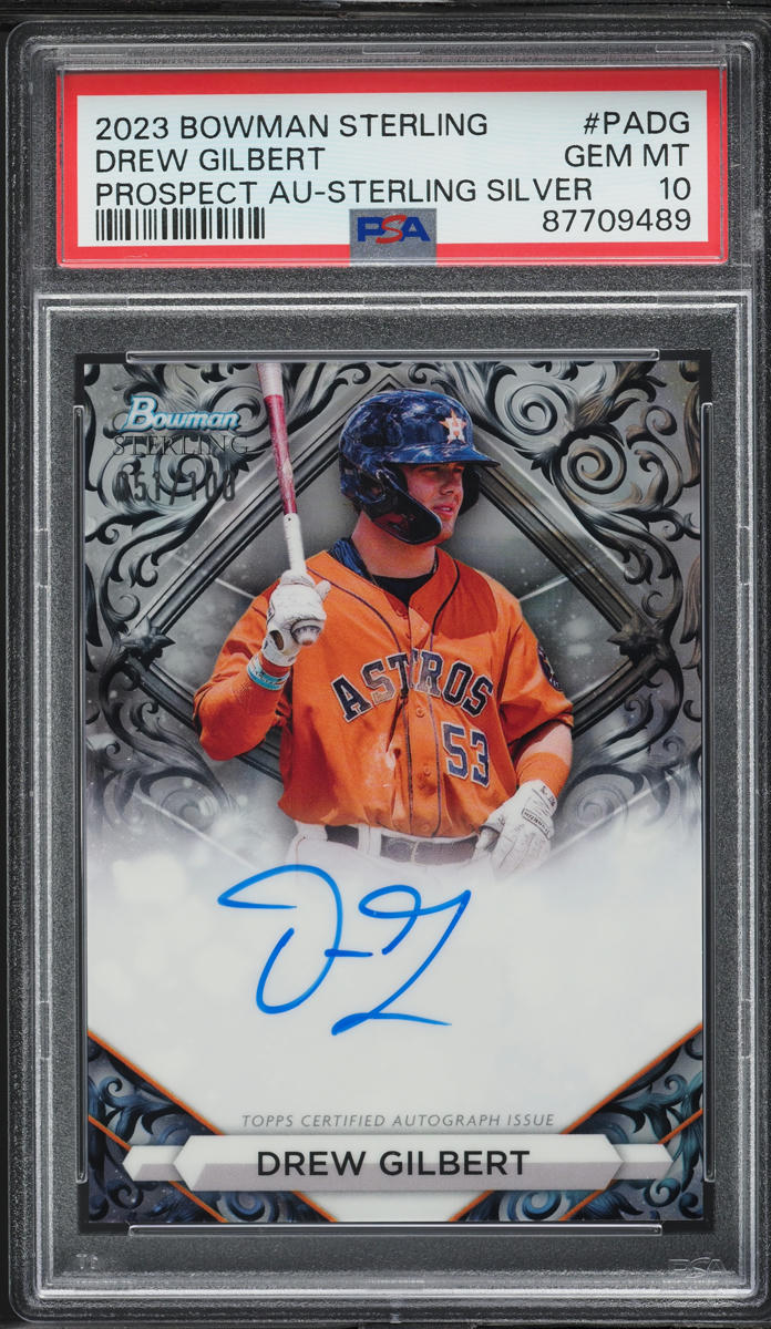 2023 Bowman Sterling Silver Drew Gilbert PROSPECT AUTO /100 #PADG PSA 10 GEM