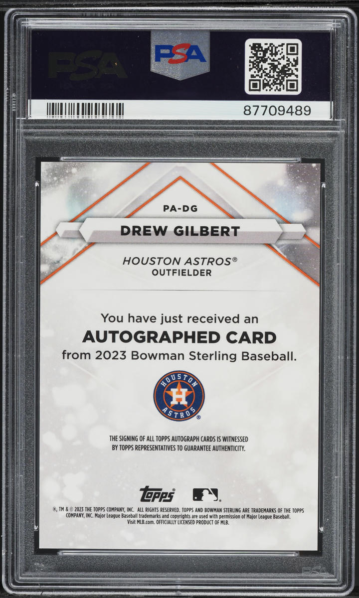 2023 Bowman Sterling Silver Drew Gilbert PROSPECT AUTO /100 #PADG PSA 10 GEM