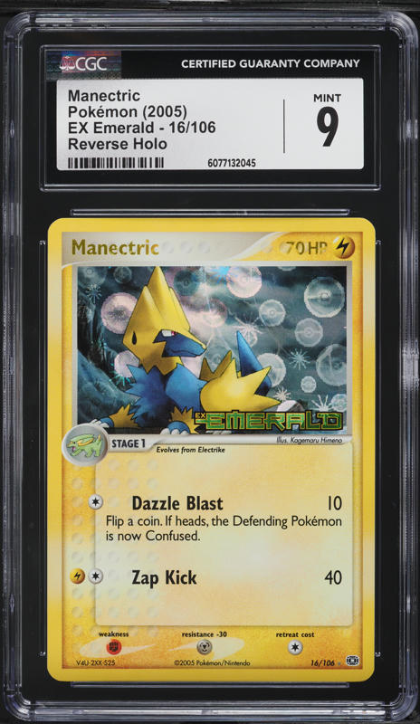 2005 Pokemon EX Emerald Holo Manectric #7 PSA 10 GEM MINT on