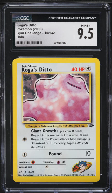 2000 Pokemon Gym Challenge Holo Koga's Ditto #10 CGC 9.5 MINT+
