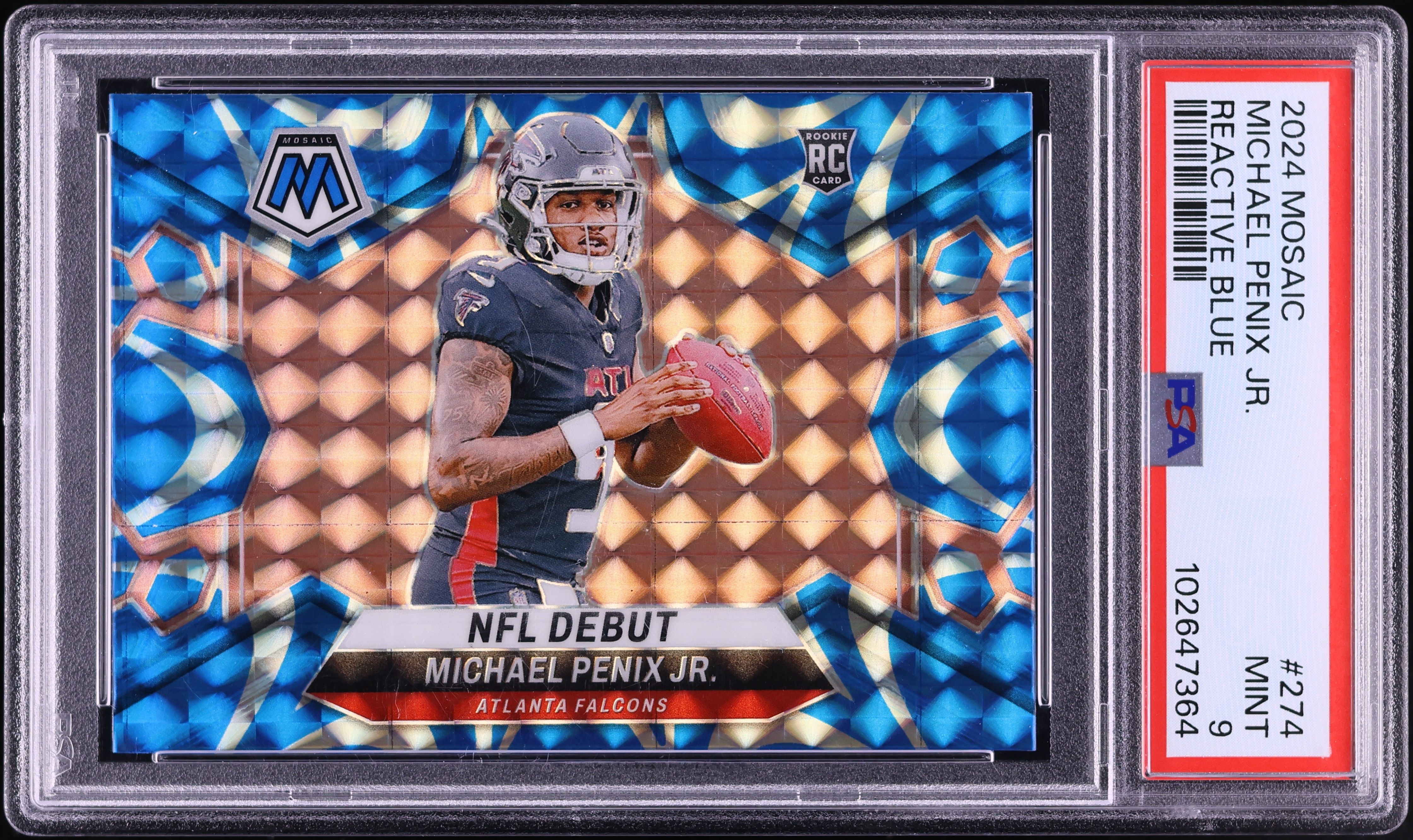 2024 Panini Mosaic Reactive Blue Michael Penix Jr. ROOKIE #274 PSA