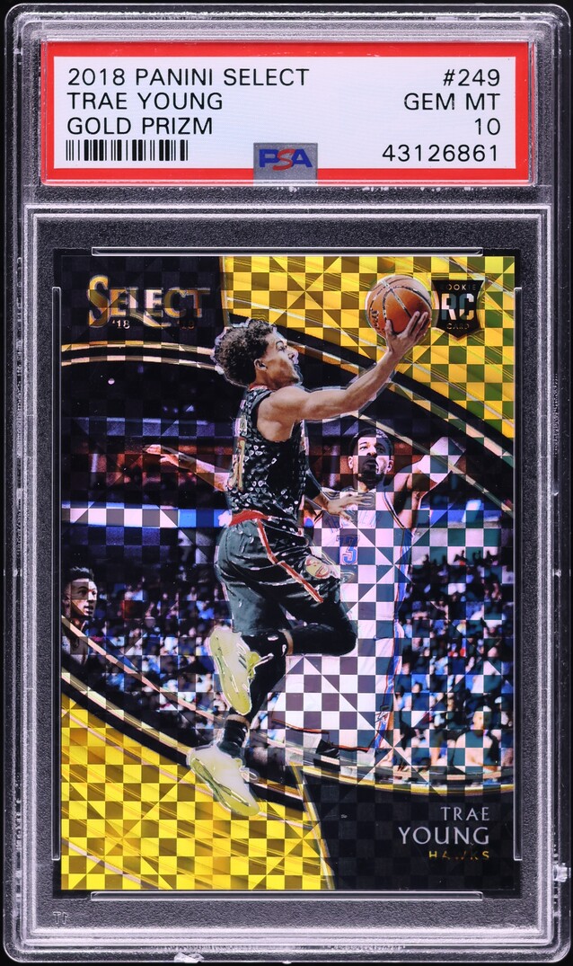 2018 Select Gold Prizm Trae Young ROOKIE /10 #249 PSA 10 GEM MINT