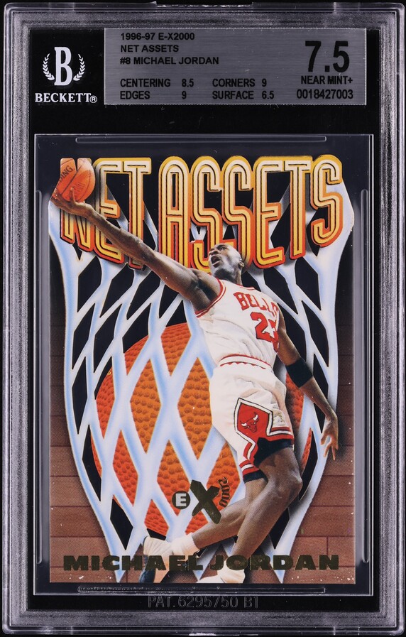 1996 Skybox E-X2000 Net Assets Michael Jordan #8 BGS 7.5 NRMT+